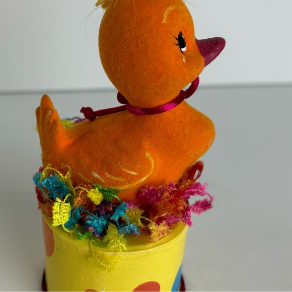 Katherine’s Collection-Whimsical Orange Flocked Duck on box-vintage - Picture 11 of 11